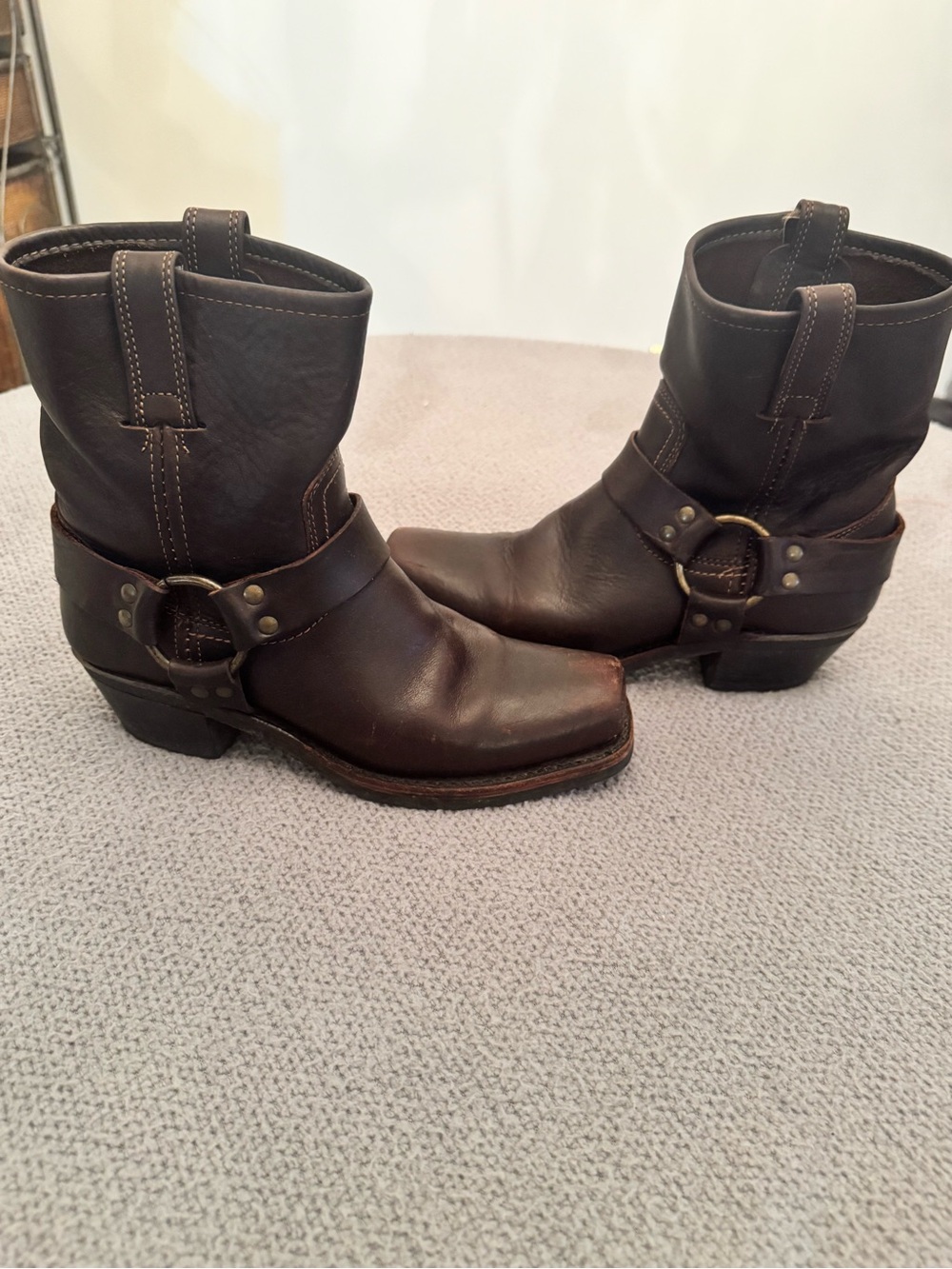 Women’s Frye Brown Leather Harness Boots - Picture 6 of 9